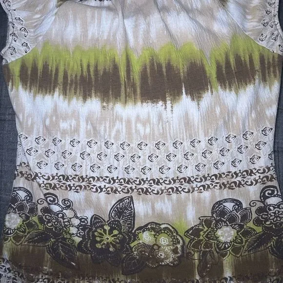 Decoded Y2K Boho Floral Tie-Dye Short Sleeve Top Women’s XL - Picture 3 of 3